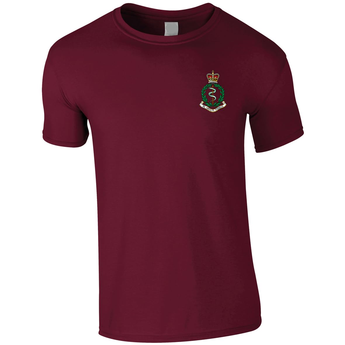 HiViz Kings Embroidered Royal Army Medical Corps Men's Tshirt British Army Insignia MOD Embroidery ** 9 Colours Available ** (UK, Alpha, XXL, Regular, Regular, Maroon)