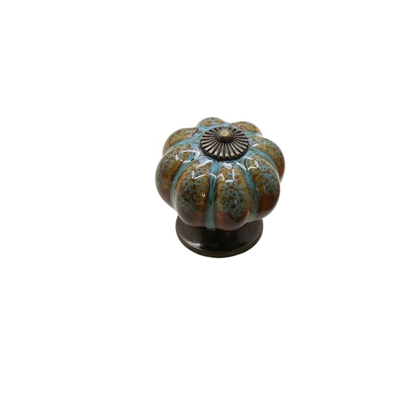 Kifsdlf Color4 Ceramic Farmhouse Pumpkin Cabinet Knob Drawer Furniture Handles Single Hole Door Pulls For Cupboard Wardrobes Furniture(Color4)