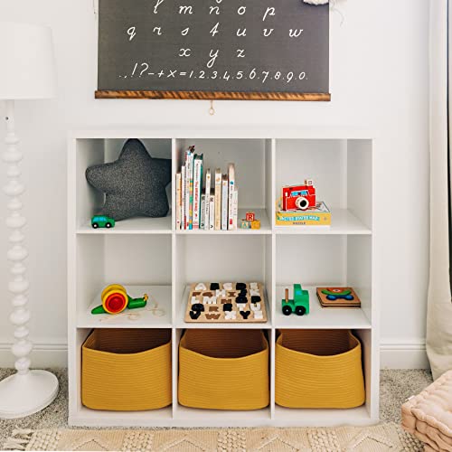 Organihaus Orange Basket For Shelves | Decorative Cloth For Organizing | Cotton Rope Storage Basket For Toys | Small Woven Baskets For Storage #TOP3