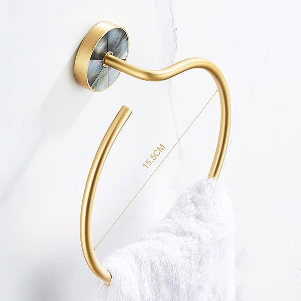 LSLYTQ Bathroom Accessories Light Luxury Wall Mounted Bath Towel Ring, Hanging Towel Hanger Hand Towel Hanger