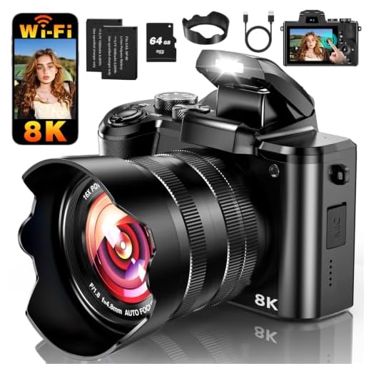 8K Autofocus Digital Camera with Dual Lens
