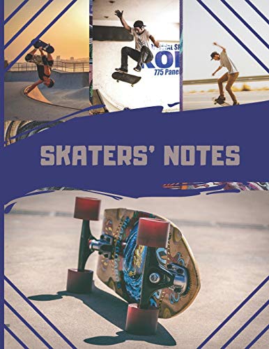 SKATER'S NOTES: cahier de note pour skater / skateur avec photo de tricks en skate || Coloris bleu marine