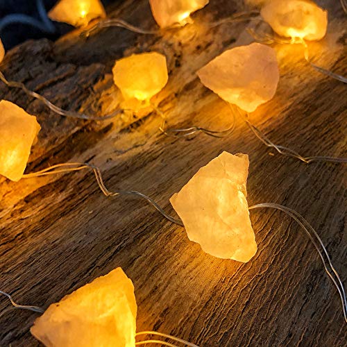 Jashika Genuine Rose Quartz Crystal Decorative String Lights Raw Stone Color Changing 8.5Ft 20 Leds Usb Plug In Battery Operated With Remote For Bedroom Chakra Décor Nature Ornaments Nightlight Wedding Décor thumb #2