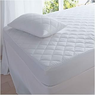Maria Luxury Bedding & Linen White Super King Bed Size T-200 Cotton Soft Mattress Protectors Fitted Bed Cover Extra Deep 16' Deep (40cm), 180cm x 200cm (71cm x 79")