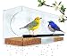 Flock To Me Clear Bird Feeder With Lifetime Replacement Guarantee. Self-Draining and Easy to Clean with Removable Tray. Entertaining Bird Watching From Inside Your Home