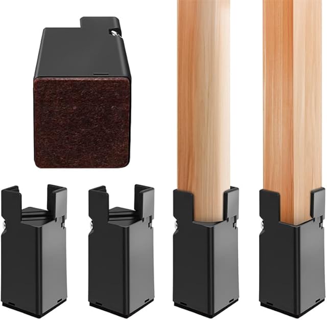 OSYBZ Bed Risers Adjustable 4 Inch Furniture Risers with Screw Clamp, Heavy Duty Risers for Chair Desk Sofa Tables Couch, Fit Furniture Legs Diameter from 0.8''1.6'' Lifts up to 20,000 lbs (4 pack)