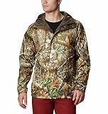 Columbia Men's PHG Camo Rain Jacket, Realtree Edge/Blaze, Medium