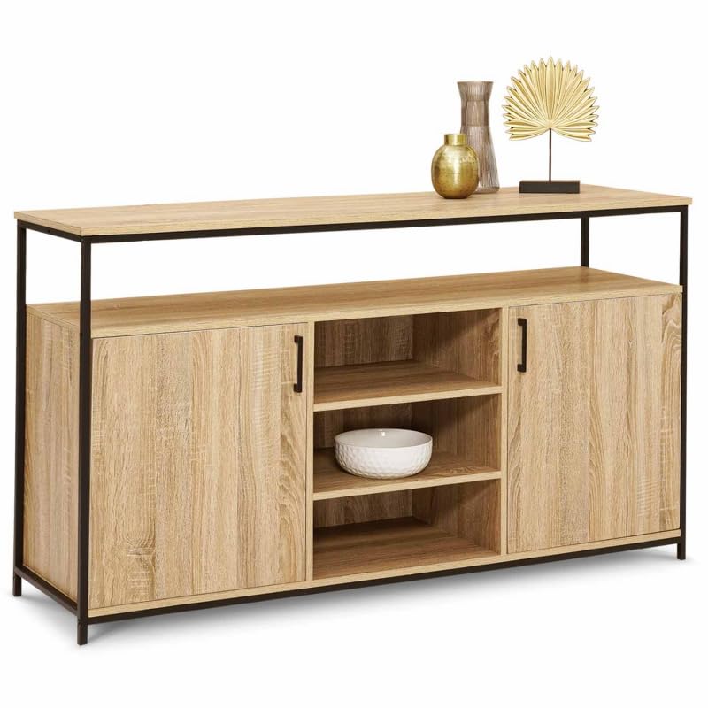 Mobile TV CHICAGO Design Industriale 140 Cm: Legno E Metallo Per Un Soggiorno Moderno