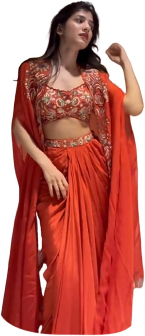 WOMEN'S Georgette Stiched Dhoti-suit (SF108-VER-019 Purple1 Free Size)