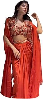 JINIMART WOMEN'S Georgette Stiched Dhoti-suit (SF108-VER-019 Purple1 Free Size)