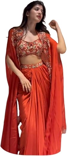 JINIMART WOMEN'S Georgette Stiched Dhoti-suit (SF108-VER-019 Purple1 Free Size)