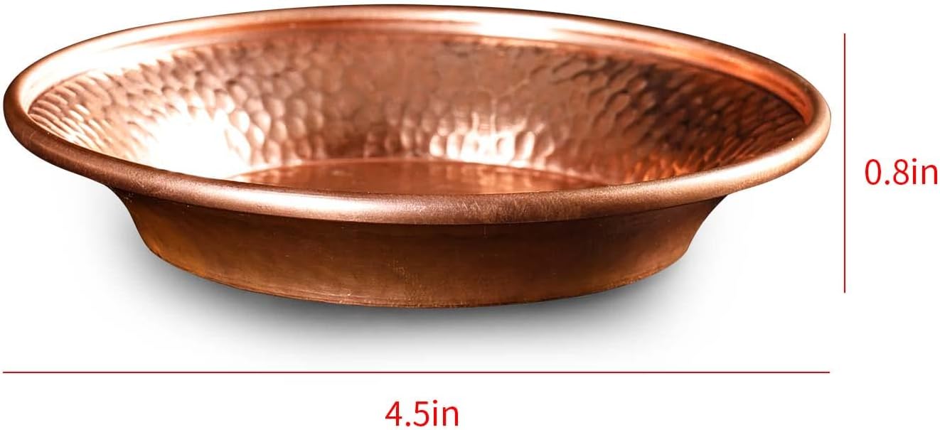 4.5”Copper Decorative Bowl Hand-Hammered by Tibet for Sauces Plate, Dips Tray Smudging Bowl, Offering Bowl, Incense Burner Holder, Ash Catcher,Jewelry Dish - Image 3