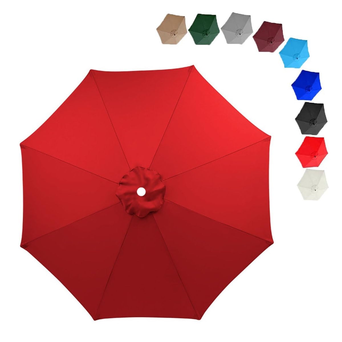 MObyat 230cm/270cm/300cm Patio Umbrella Replacement Canopy, 8 Arms Umbrella Canopy Cover, UV Protective Replacement Parasol Fabric Cover, Canopy Only(Red,230cm/90in)