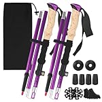 WUSUPU Bastones de Trekking de Aluminio,Bastones P...: Materiales de alta calidad: los bastones de trekking están fabricados en aleación de aluminio 7075 ligera, resistente al desgaste y antideslizante. La superficie está protegida contra la corrosión y es resistente a la erosión causada por la lluvia y ...