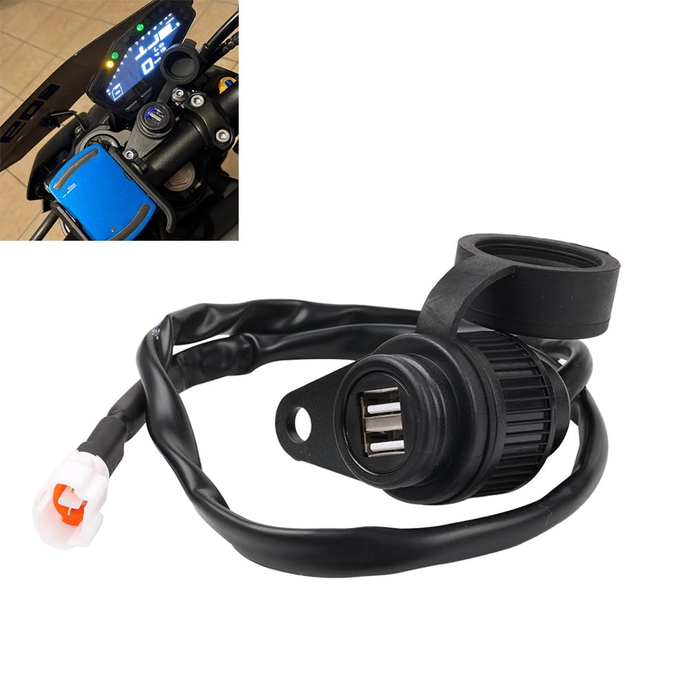 12V Adaptateur convertisseur de Prise de Chargeur de Batterie Double USB pour Moto Yamaha MT07 MT09 MT-07 MT-09 FZ-07 FZ-09 XSR700 XSR900 Tracer XSR 700 900 ABS SP GT
