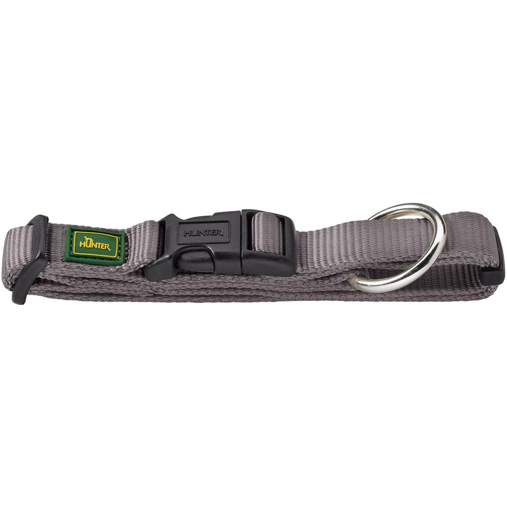 HUNTER Collare Vario Plus L/25grigio, Nylon, con antistrappo
