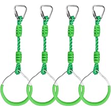 Ninja Ring Fitness Gymnastics Ring Climbing Bar Workout Outdoor Backyard Playground Training Equipment Playset Jungle Gym Fist Hanging Swing Monkey Bar Ninja Warrior Obstacle Course Swing Playset
