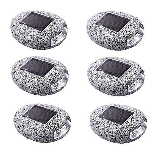 POCKETMAN Lampe en pierre de Simulation solaire projecteur décoratif de pelouse de jardin extérieur réverbère solaire étanche pour les cours de trottoirs de voie (6 pack)