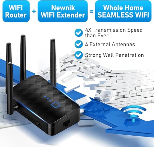 2025 Upgraded WiFi Extender Signal Booster for Home, 1.2Gbps WiFi Booster Dual Band 5.8GHz&2.4GHz, 1200Mbps Home Signal Booster w/Ethernet Port Covers Up to 10000 Sq.ft, Made for USA, Black - Image 4