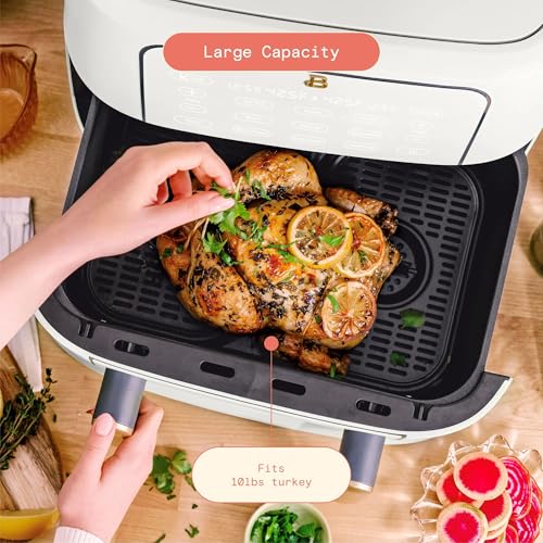 Beautiful-9-QT-TriZone-Air-Fryer-with-Touch-Activated-Display-1700W-Dual-Baskets-Non-Stick-Dishwasher-Safe-Large-Capacity-by-Drew-Barrymore-White-Icing Beautiful 9 QT TriZone Air Fryer with Touch Activated Display 1700W Dual Baskets Non Stick Dishwasher Safe Large Capacity by Drew Barrymore White Icing