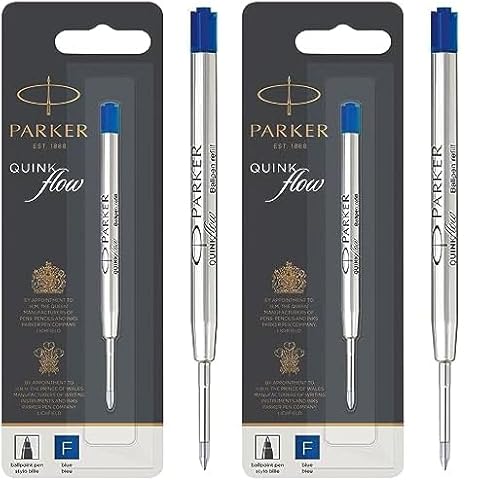 Parker recharge stylo bille | pointe fine | encre QUINKflow | Lot de 2