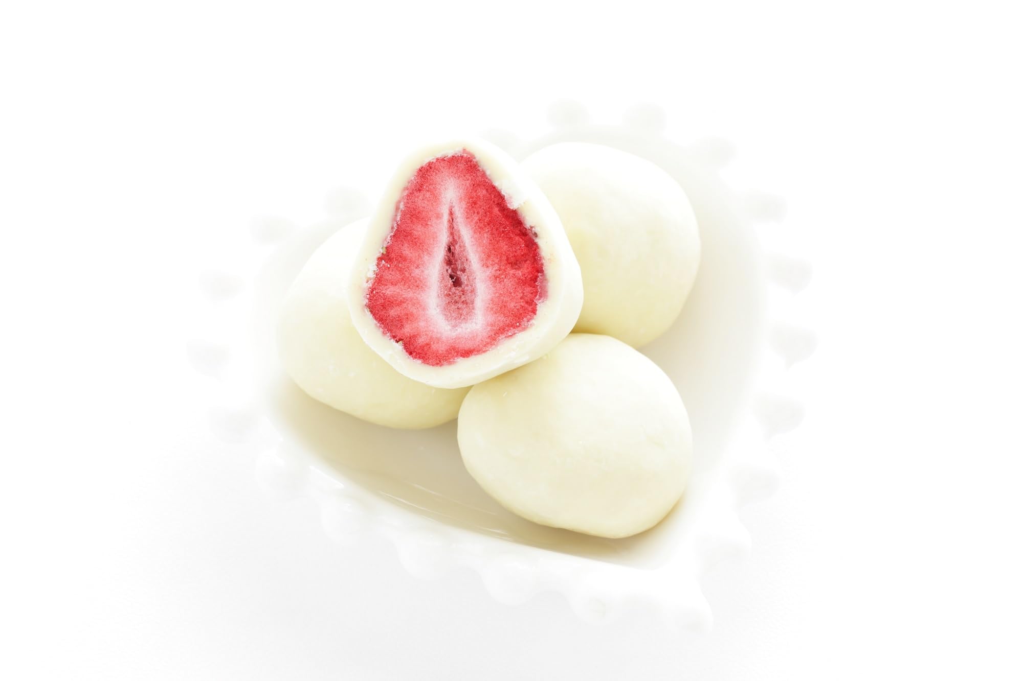Mynatura Erdbeeren, gefriergetrocknet, in weißer Schokolade I Erdbeeren I umhüllt von Schokolade I Müsli I Snack I Süß I Beutel (1x 1000g)