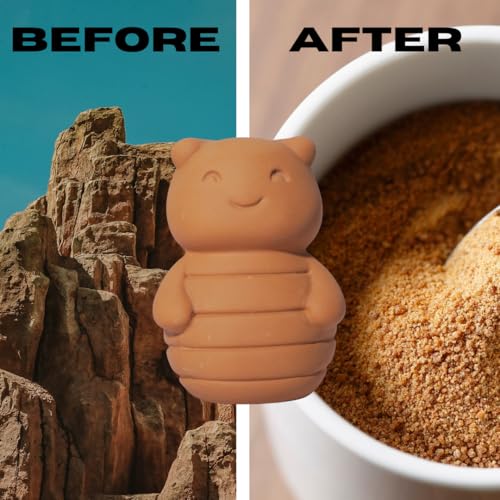 Image of Sifri 3D Brown Sugar Keeper 2-in-1 Set - Terracotta Clay Bee & Spoon Saver Softener - Cute Kitchen Storage & Freshness Holder for Sugar - Gift for Bakers (1, Bee and Spoon)