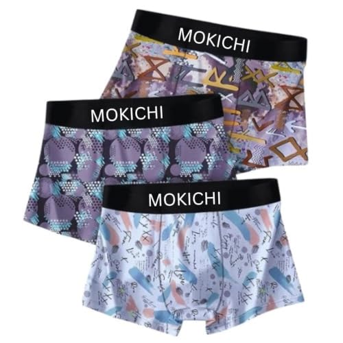 Image of Men's Printed Boxer Briefs Pack of 3 | Soft Stretch Trunks Underwear for Men | Breathable, Comfortable,