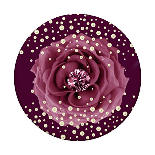 Maroon Phone Stand Flower On Burgundy Background Gift Idea Popsockets Popgrip: Swappable Grip For Phones & Tablets #TOP2