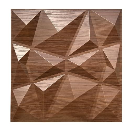 Image of 3D Wood Zigzag PVC Wall Panels for Home, Living Room, cafes (Cover Area 2.7 feet) (50x50 cm)(Wooden)