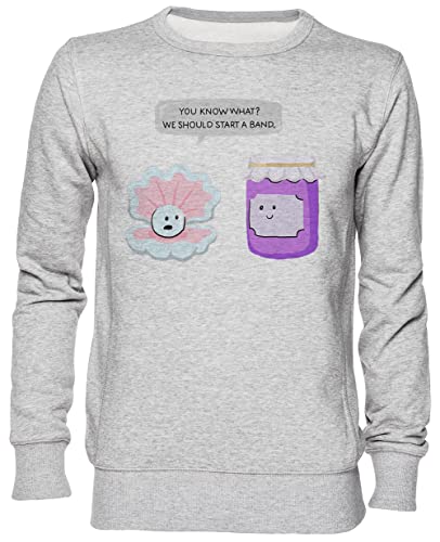 Pearl and Jam Start A Band Grau Jumper Sweatshirt Unisex Herren Damen Grey Unisex Jumper