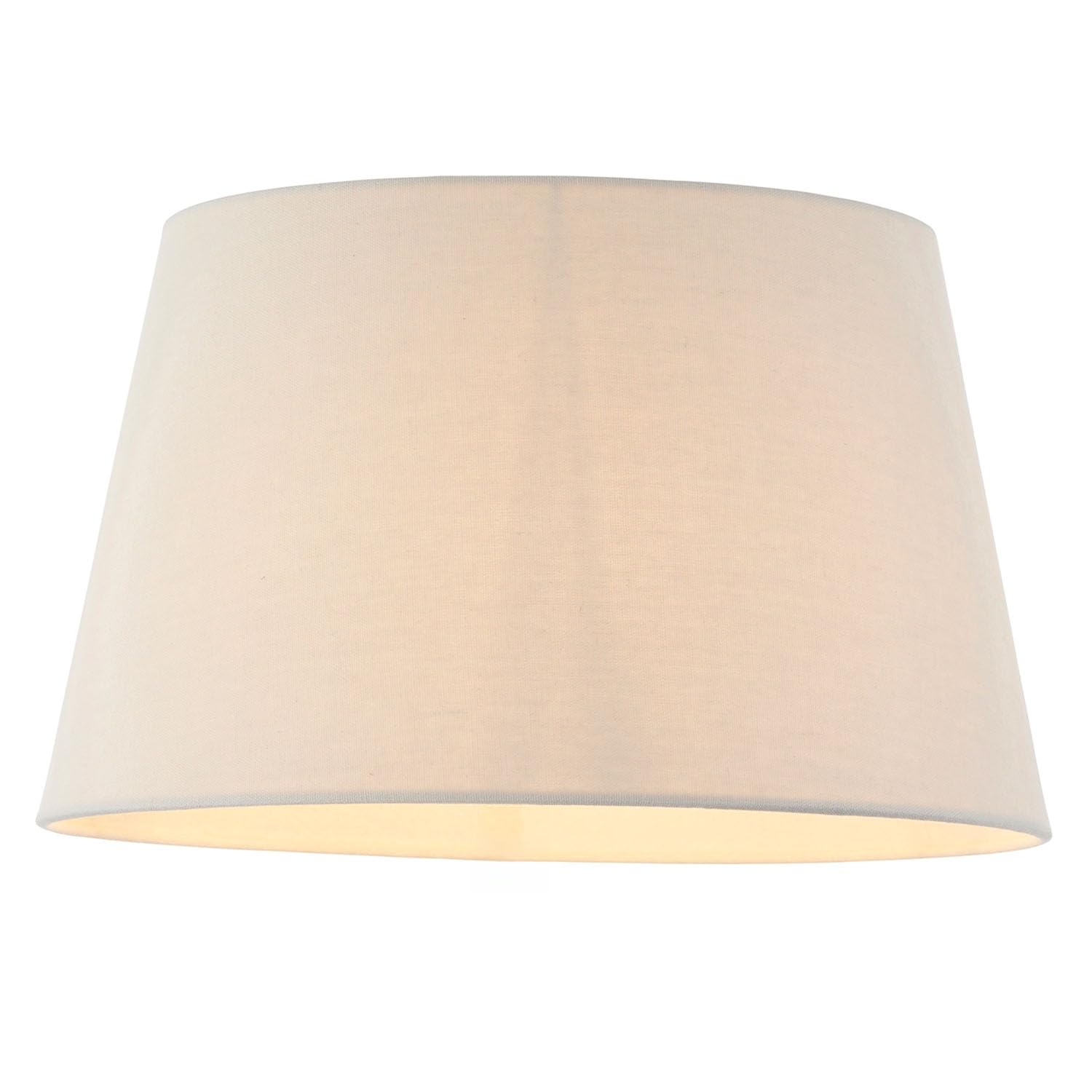 National Lighting Modern Lampshade Ivory Linen Effect Fabric Lampshades - 14-Inch Tapered Light Shade - 60W 240V E27/B22 GLS Incandescent or LED (Not Included)