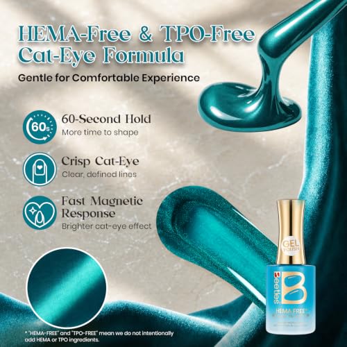 Image of Beetles Blue Glass Cat Eye Gel Polish, Paraiba Tourmaline Gel