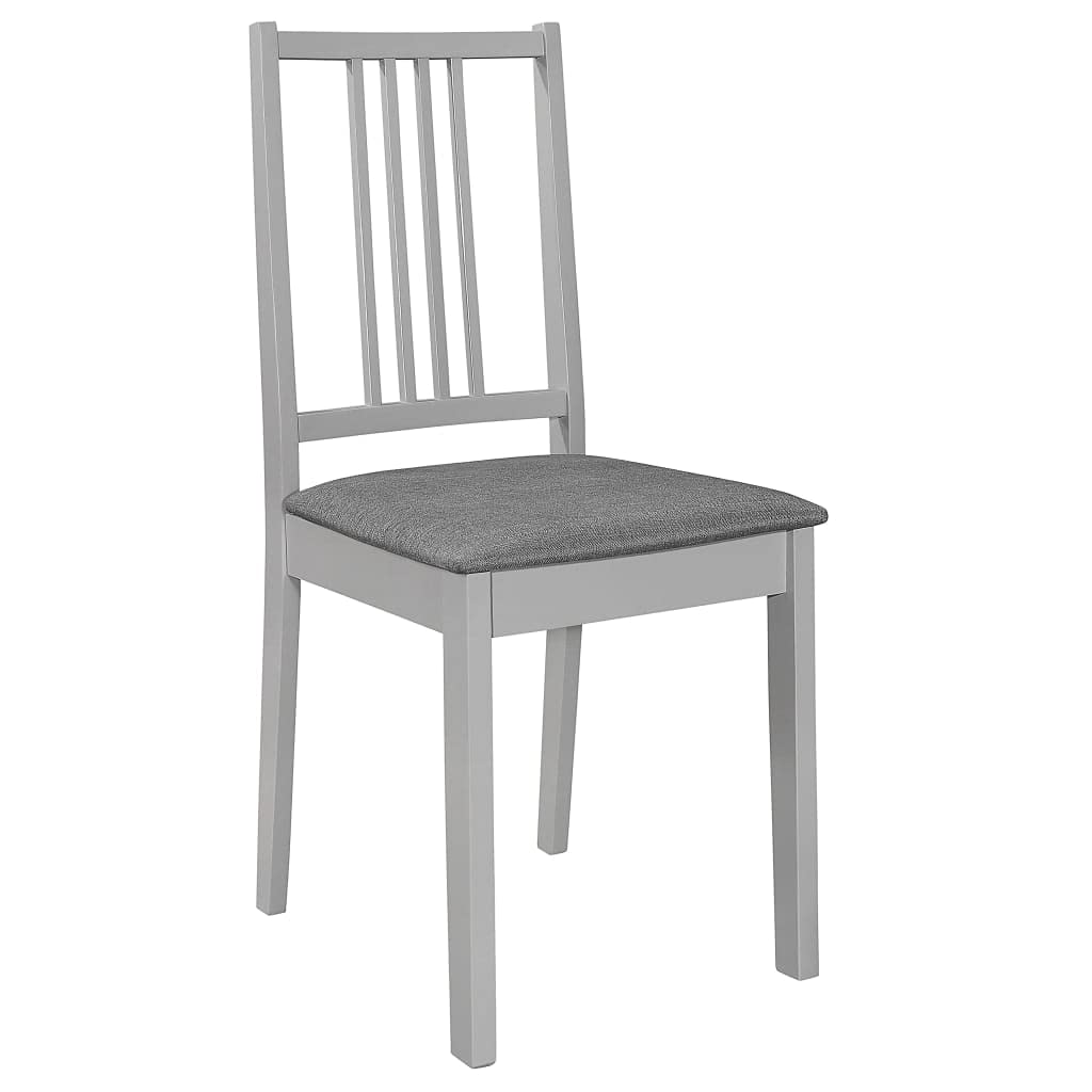 Sedie da Pranzo con Cuscini 6 pz Grigie in Legno Massello,Mobili,Sedie,Sedie per Cucina e Sala da Pranzo,38.8kg - 276407