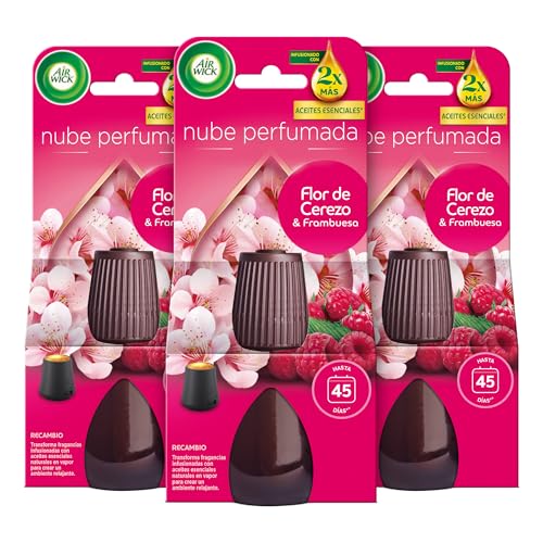 Air Wick Essential Mist - Recambio de Ambientador Difusor de Aceites Esenciales con Aroma a Flor de Cerezo & Frambuesa, 3 x 20ml Air Wick Essential Mist - Recambio de Ambientador Difusor de Aceites Esenciales con Aroma a Flor de Cerezo & Frambuesa, 3 x 20ml