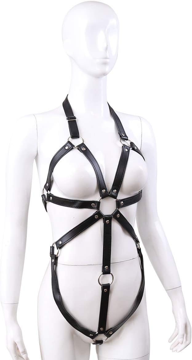 Black BDSM Fun Bondage Clothes, Full Body Binding, Leather Uniforms, Seductive Nightclub Performances, Chest Binding, Sexy