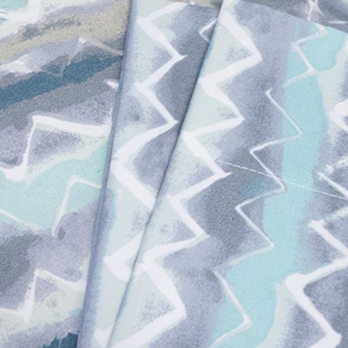 Image of 1500 Supreme Collection Extra Soft Summerset Ocean Vibe Chevron Pattern Sheet Set - Luxury Bed Sheets Set with Deep Pocket Wrinkle Free Bedding, Printed Pattern