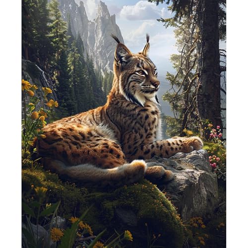 365CUSGIFTS Wild Lynx Alpine Forest Sherpa Blanket by Symphique Team Fleece Throw, Soft, Plush, Warm, Cozy, Thick – Perfect for Couch, Bed, Sofa, Chair - Reversible Throw Blanket