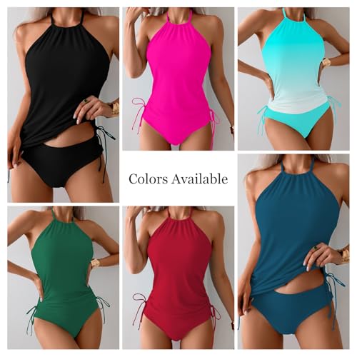 Custom Face Swimsuit Personalized Halter Tankini Swimwear with Any Text Photo Bathing Suit for Women(USA Shipped)3