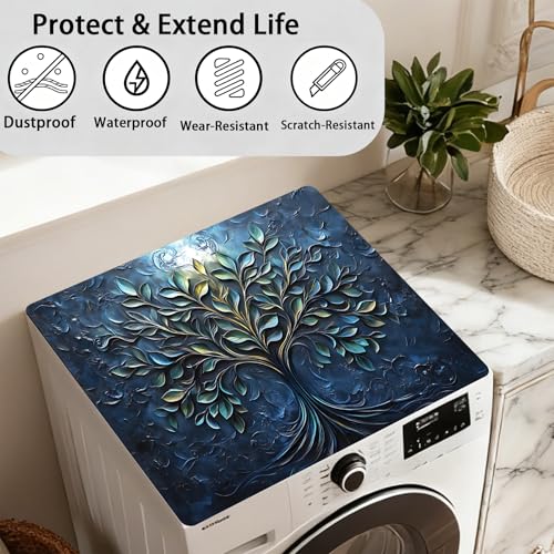 Image of Washer Dryer Top Cover Mat, Non-Slip Laundry Room Decor, Laundry Room Kitchen Appliance Decor Protector Size 23.6x19.7in