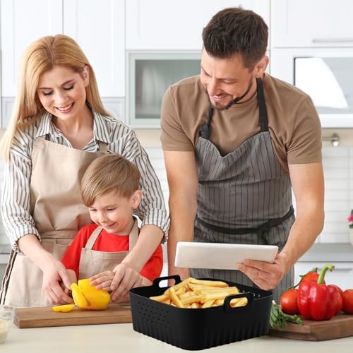 Air Fryer Liners Silicone for Chefman 6 QT,Instant Pot Vortex Plus 6QT XL,1PCS Square Air Fryer Silicone Basket Reusable for Ninja/Sweetcrispy/COSORI and Other 5-8QT,Airfryer Accessories