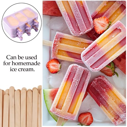 Image of KTOJOY 200 Pcs Craft Sticks Ice Cream Sticks Natural Wood Popsicle Craft Sticks 4.5 inch Length Treat Sticks Ice Pop Sticks for DIY Crafts