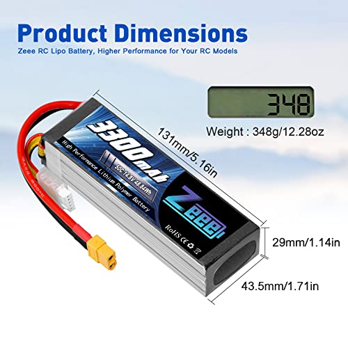 Zeee 14.8V 4S Lipo Battery 50C 3300Mah Soft Case Battery With Xt60 Plug For Rc Airplane Helicopter Rc Boat Uav Drone Fpv Rc Car Truck Boat(2 Packs) #TOP3