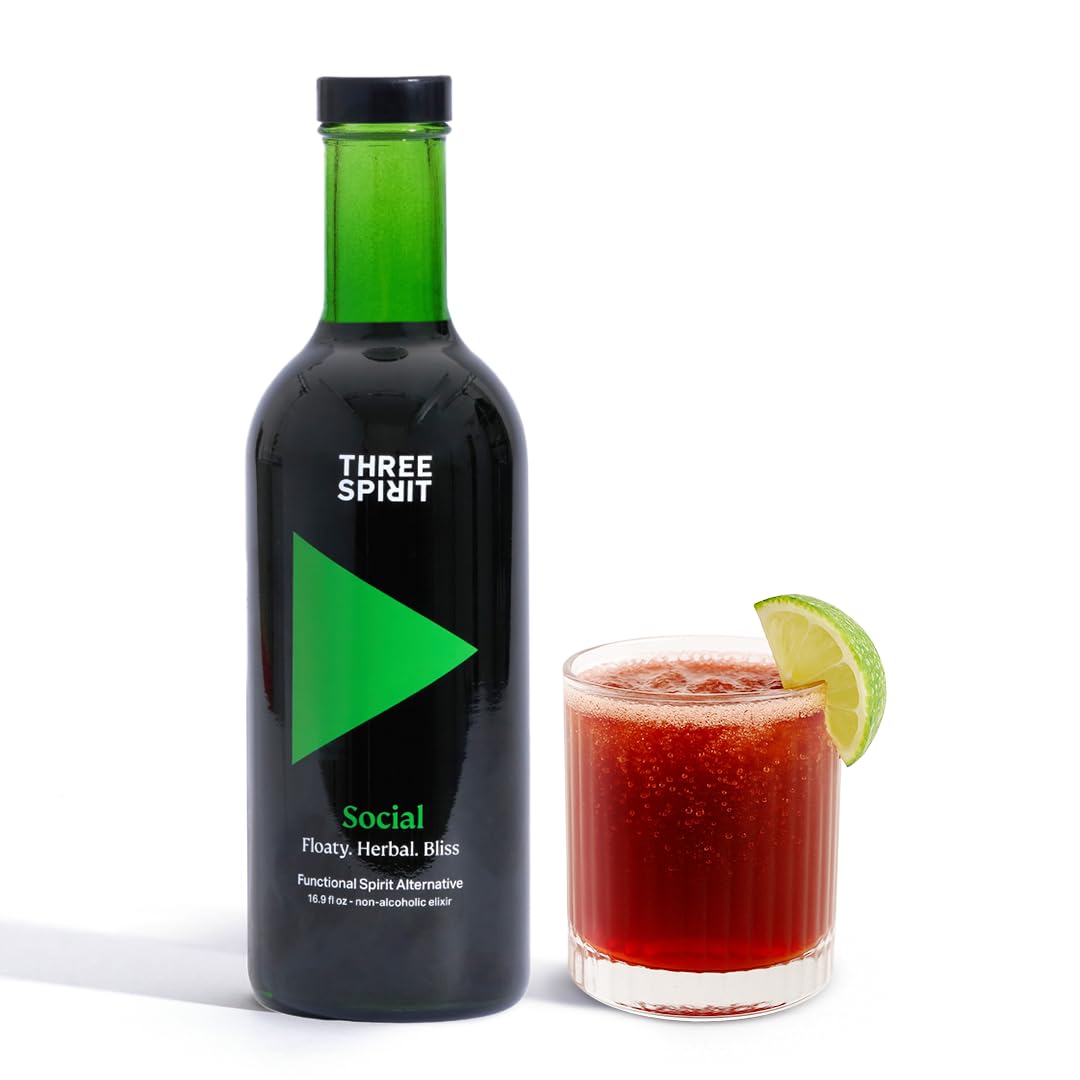 Three SpiritNon-Alcoholic Alternative Spirit - The Elixir, 50cl | Adaptogens, Cacao, Damiana & Lion's Mane | Active Botanical, Gluten Free & Vegan Drinks