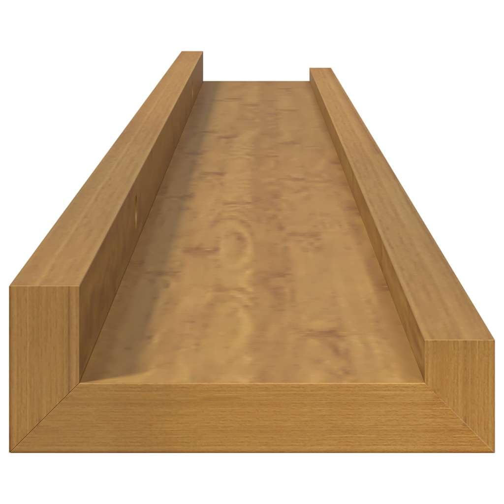 Regał ścienny zestaw 2 sztuk, beżowy materiał drewnopochodny, 80 x 9 x 3 cm, wiszący regał do salonu, sypialni, biura, uniwersalne regały ścienne do przechowywania