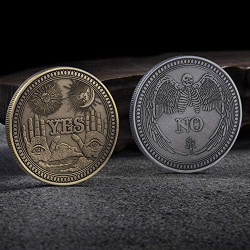 DELITLS Yes No Challenge Coin Collector's Medallion Souvenir, Decision Maker(Bronze)
