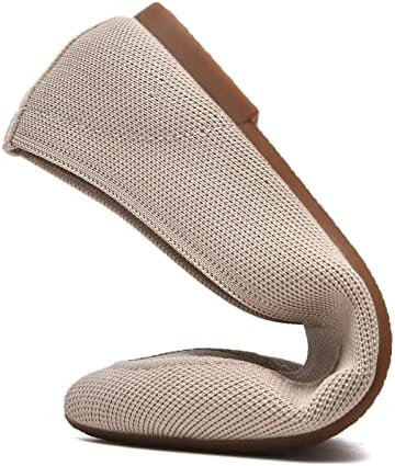 Puxowe Women’s Ballet Flat Shoes Round Toe Knit Dress Shoes Low Wedge Slip On Ballerina Walking Flats Shoes for Woman Comfort Soft