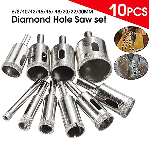 Brocas para perforación de mármol, azulejo, vidrio y pizarra - 10 piezas con recubrimiento de diamante, diámetro de agujero: 4 mm miniatura 3
