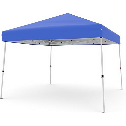 10x10ft Pop Up Canopy Tent with Slant Legs – Outdoor Instant Gazebo Shelter, UV-Resistant Waterproof Cover, Adjustable Height, Carrying Bag – 8x8ft Shade for Patio, Beach, Garden, Events