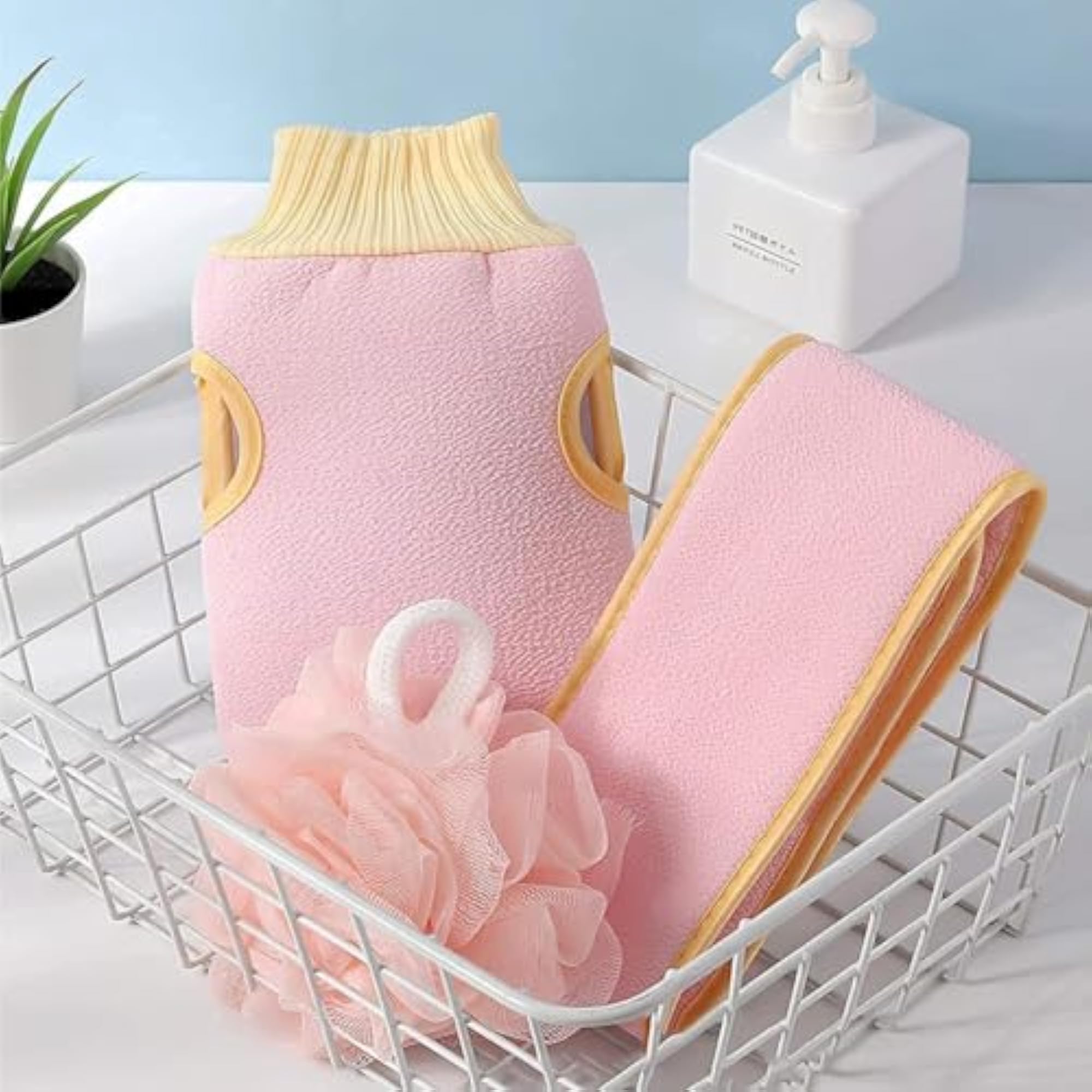 Bathing Set Back Scrubber Sponge Ball Glove